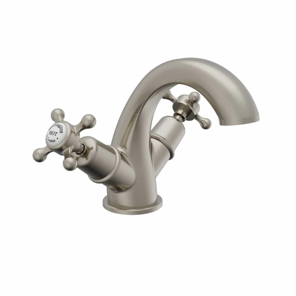 Burlington T27 mono basin mixer brushed nickel